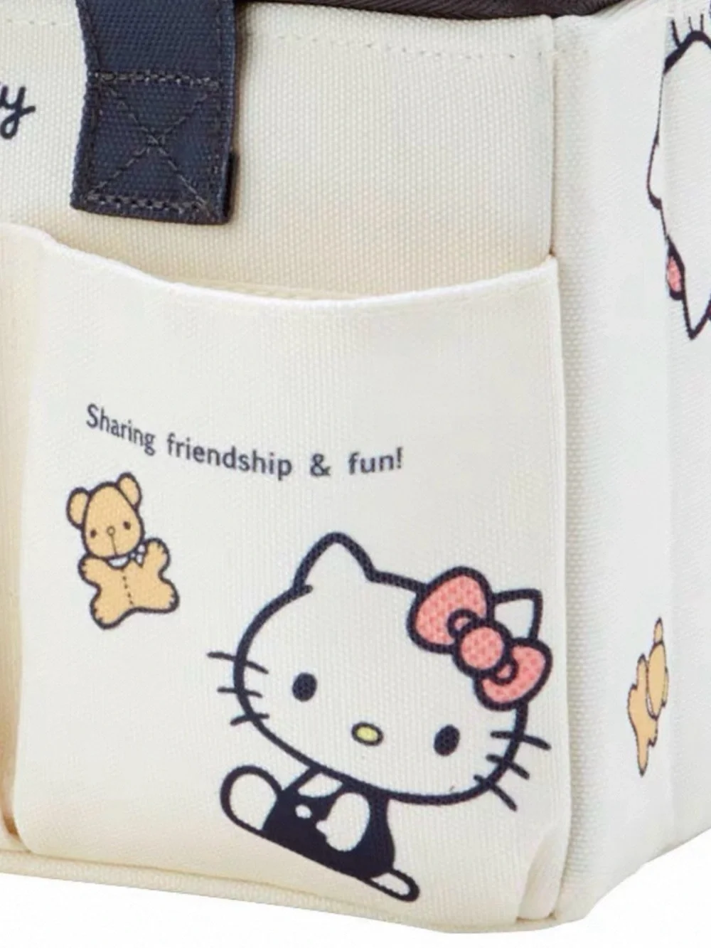 NEW Hello Kitty Multi-Pocket Organizer Tote Bag Zip Top